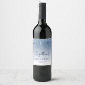 グラムブルーグリッタードリップ60thバースデーパーティー ワインラベル (正面)