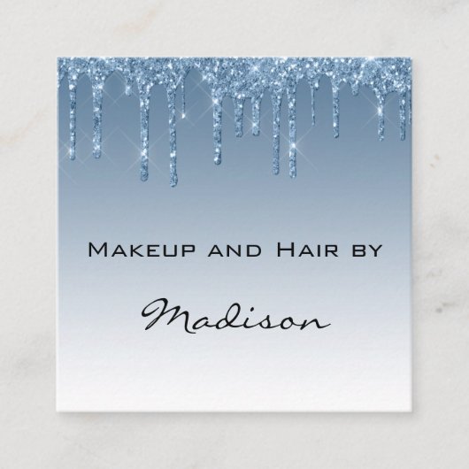 グラムブルードリッピンググリッタードリップスメイクアップアーティスト スクエア名刺 (正面)