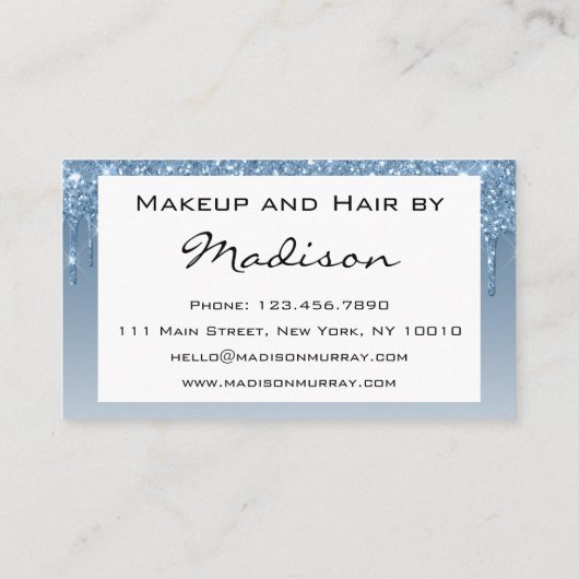 グラムブルードリッピンググリッタードリップスメイクアップアーティスト 名刺 (裏面)