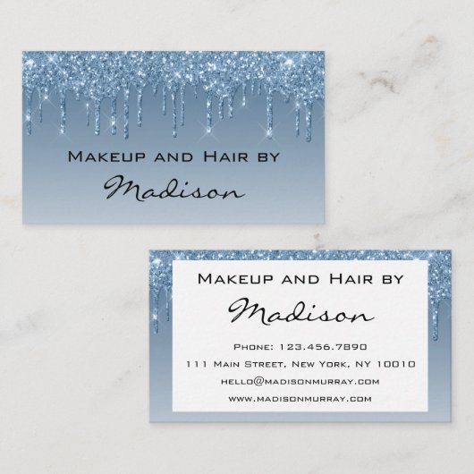 グラムブルードリッピンググリッタードリップスメイクアップアーティスト 名刺 (正面/裏面)