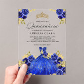 グラムブルードレスフローラウォーターカラー15thキンセアニラ アクリル招待状 (インサイチュ (ポータブル))