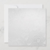 グラムブルーネイビーレースシルバーフローラブライダルシャワー 招待状 (裏面)