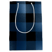 グラムブルーブラックバッファロープレイド ミディアムペーパーバッグ (正面)