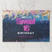 グラムブルーモダングリッターホットネオンピンクスウィート16 ペーパーパッド (正面)