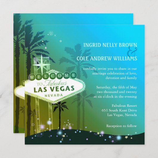 グラムブルーラスベガス結婚ズ 招待状 (正面/裏面)