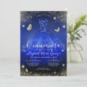 グラムブルー王室の金ゴールドグリッターガウンキンセアニェラ 招待状 (スタンド正面)