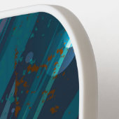 グラムブルー白スパークリー模様モノグラモダンム ピックルボールラケット (左詳細)