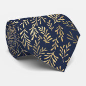 グラムブルー葉金ゴールド ネクタイ (ロール)