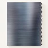 グラムプレーンつや消しメタリック灰色シルバーモノグラム ノートブック (裏面)