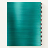 グラムプレーンつや消し金属ティール（緑がかった色）モノグラム ノートブック (裏面)