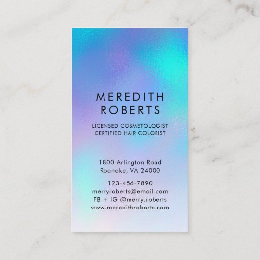 グラムヘアとメイクアップオパールのヘアカール 名刺 (裏面)