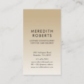 グラムヘアとメイクアップゴールデンブロンドのヘアカール 名刺 (裏面)