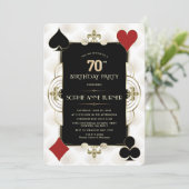 グラムベガスカジノトランプのポーカーウーマン70誕生日 招待状 (スタンド正面)