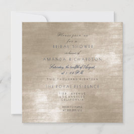 グラムベージュアイボリーベルベットブライダルシャワー 招待状