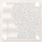 グラムホイフェイクルヒョウ斑点バラ金ゴールド黒名 ガラスコースター (裏面)