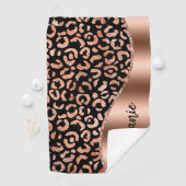 グラムホイフェイクルヒョウ斑点バラ金ゴールド黒名 ゴルフタオル (インサイチュ)