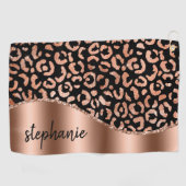 グラムホイフェイクルヒョウ斑点バラ金ゴールド黒名 ゴルフタオル (横)