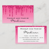 グラムホットピンクドリップグリッタードリップスメイクアップアーティスト 名刺 (正面/裏面)