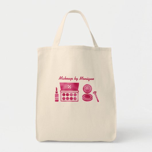 グラムホットピンクメイクアップアーティストカスタム トートバッグ (正面)