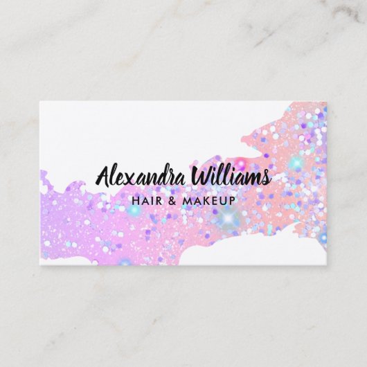 グラムホログラフィックグリッターモダントレンディーユニーク 名刺 (正面)