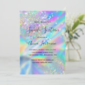 グラムホロフフェイクィックグリッタースウィート16誕生日 招待状 (スタンド正面)