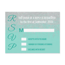 グラムホワイトグリッタースパークティール（緑がかった色）RSVPs