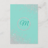 グラムホワイトグリッタースパークルズティール（緑がかった色）ズ結婚詳細 エンクロージャーカード (裏面)