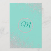 グラムホワイトグリッタースパークルティール(緑がかった色)結婚式 プログラム (裏面)