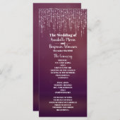 グラムホワイトフェアリーライトパープルピンク結婚式 プログラム (正面/裏面)