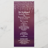 グラムホワイトフェアリーライトパープルピンク結婚式 プログラム (正面)