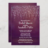 グラムホワイトフェアリーライトピンク《写真》ぼけ味ブライダルシャワー 招待状 (正面/裏面)