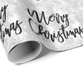 グラムホワイトフローラグリッターメリークリスマススクリプト ラッピングペーパー (ロールコーナー)