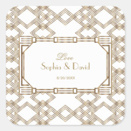 グラムホワイト素晴らし金ゴールド結婚ギャツビー スクエアシール