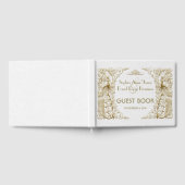 グラムホワイト金ゴールドアールデコピークス結婚ズ ゲストブック (全面)