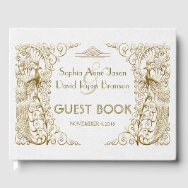 グラムホワイト金ゴールドアールデコピークス結婚ズ ゲストブック