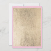 グラムホワイト金ゴールドピンクエレガントフローラ誕生日 招待状 (裏面)