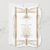 グラムホワイト20年代のギャツビー素晴らしバプテスマ 招待状 (正面)