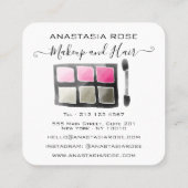 グラムホワイト&ピンクアイシャドパレットメイクアップアーティスト スクエア名刺 (裏面)