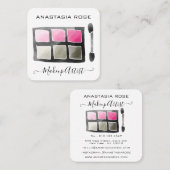 グラムホワイト&ピンクアイシャドパレットメイクアップアーティスト スクエア名刺 (正面/裏面)