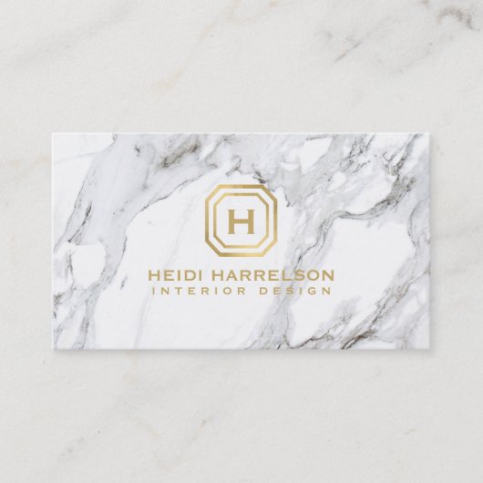 グラムボックスロゴモノグラムホワイトマーブル 名刺 (正面)