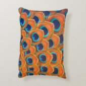 グラムボホオレンジブルーピーコックフェザー アクセントクッション (裏面(縦))