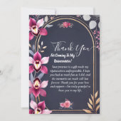 グラムボールガウン火花ダークネイビーブルーキンセアニェラ サンキューカード (正面)