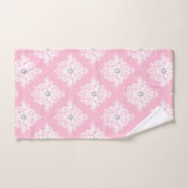 グラムマウブピンクダイアモンズホワイトダマスク バスタオルセット (ハンドタオル)