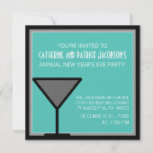 グラムマティーニ新年招待状ティール（緑がかった色） 招待状 (正面)