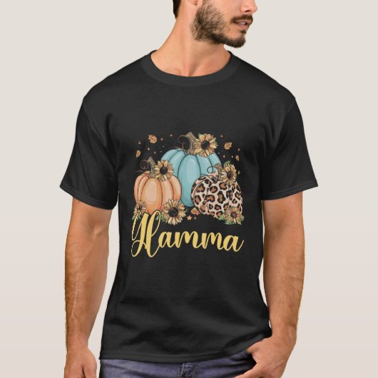 グラムマヒョウかぼちゃの女性サンクスギビング秋 Tシャツ (正面)