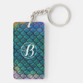 グラムマーメイドフィッシュはかりで測ティール(緑がかった色)パープル金ゴールドスパークル キーホルダー (裏面)