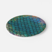グラムマーメイドフィッシュはかりで測ティール（緑がかった色）パープル金ゴールドスパークル ペーパープレート (アングル)