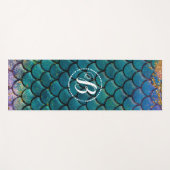 グラムマーメイドフィッシュはかりで測ティール（緑がかった色）パープル金ゴールドスパークル ヨガマット (正面(横))