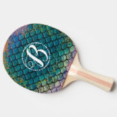 グラムマーメイドフィッシュはかりで測ティール（緑がかった色）パープル金ゴールドスパークル 卓球ラケット (横)