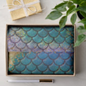 グラムマーメイドフィッシュはかりで測ティール（緑がかった色）パープル金ゴールドスパークル 薄葉紙 (ギフト)